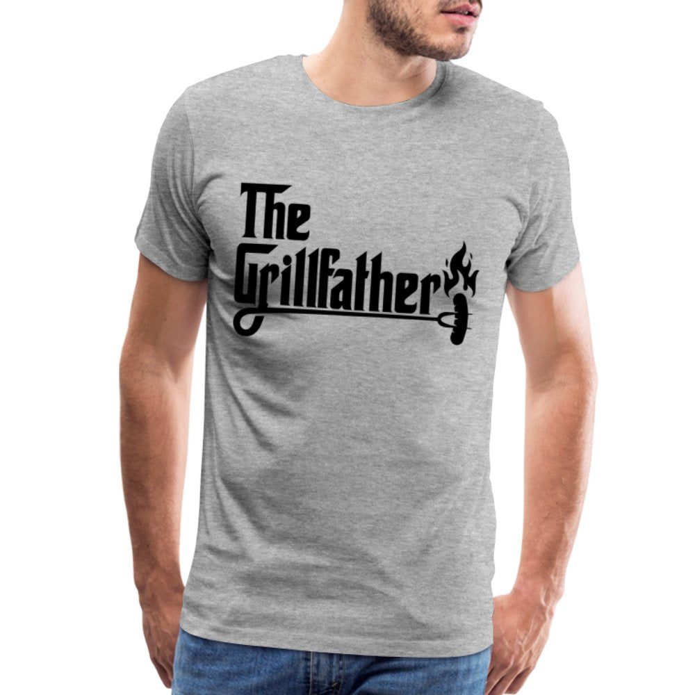 The Grillfather Men's Premium T-Shirt (BBQ Dad Gilling) - heather blue