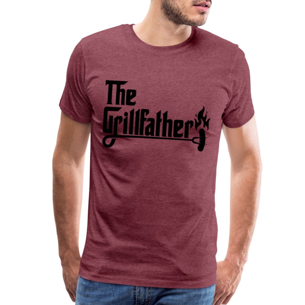 The Grillfather Men's Premium T-Shirt (BBQ Dad Gilling) - heather burgundy