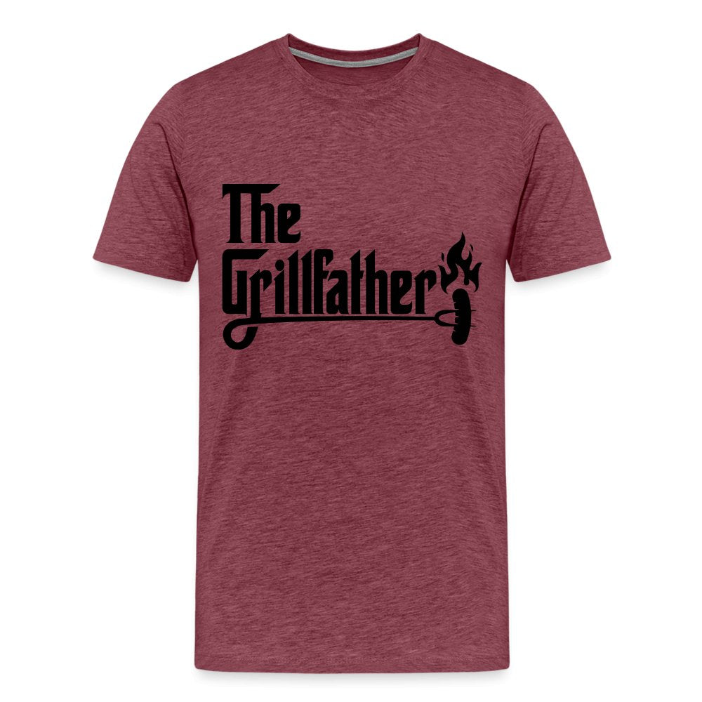 The Grillfather Men's Premium T-Shirt (BBQ Dad Gilling) - heather burgundy