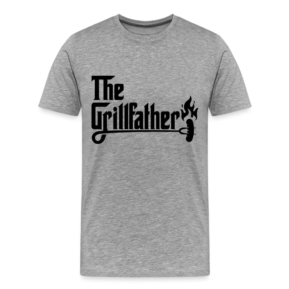 The Grillfather Men's Premium T-Shirt (BBQ Dad Gilling) - heather gray