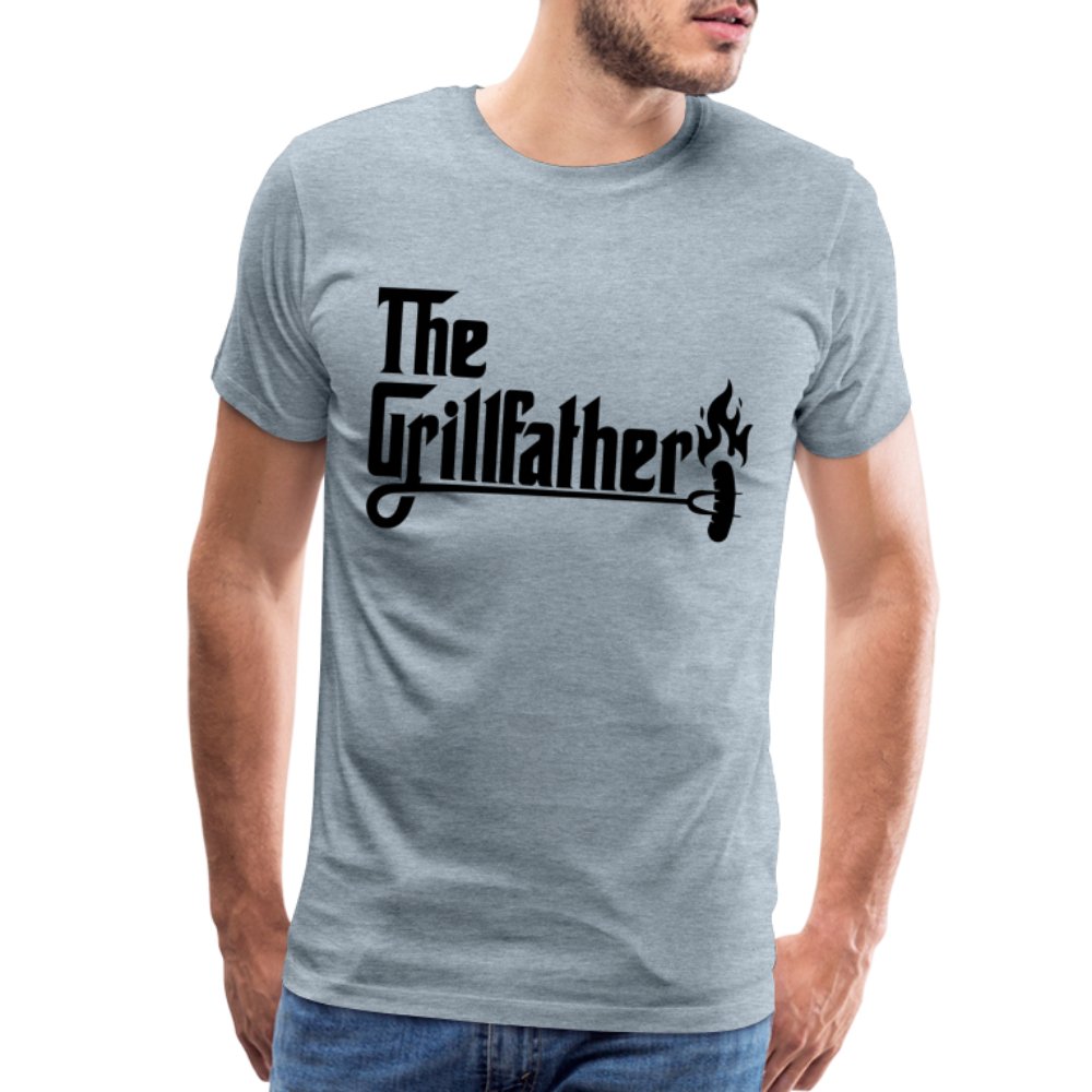 The Grillfather Men's Premium T-Shirt (BBQ Dad Gilling) - heather ice blue