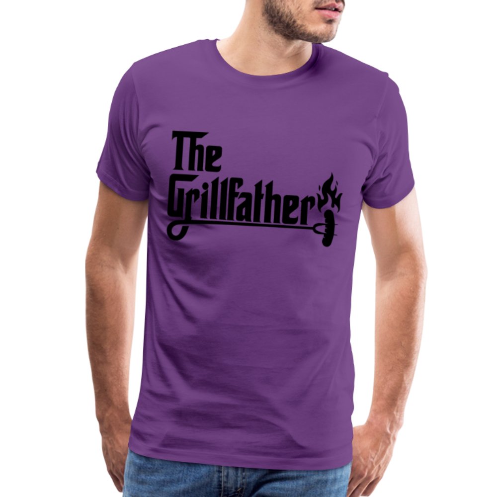 The Grillfather Men's Premium T-Shirt (BBQ Dad Gilling) - purple