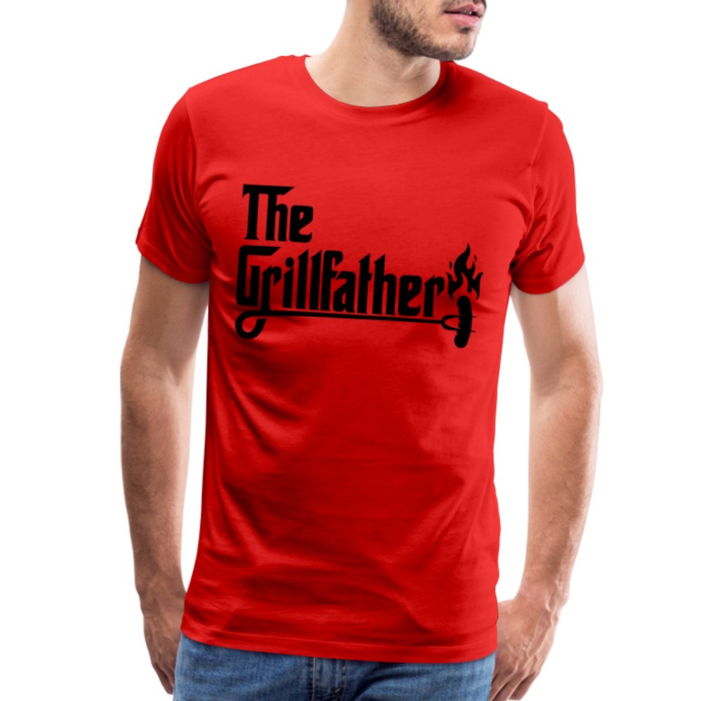 The Grillfather Men's Premium T-Shirt (BBQ Dad Gilling) - red