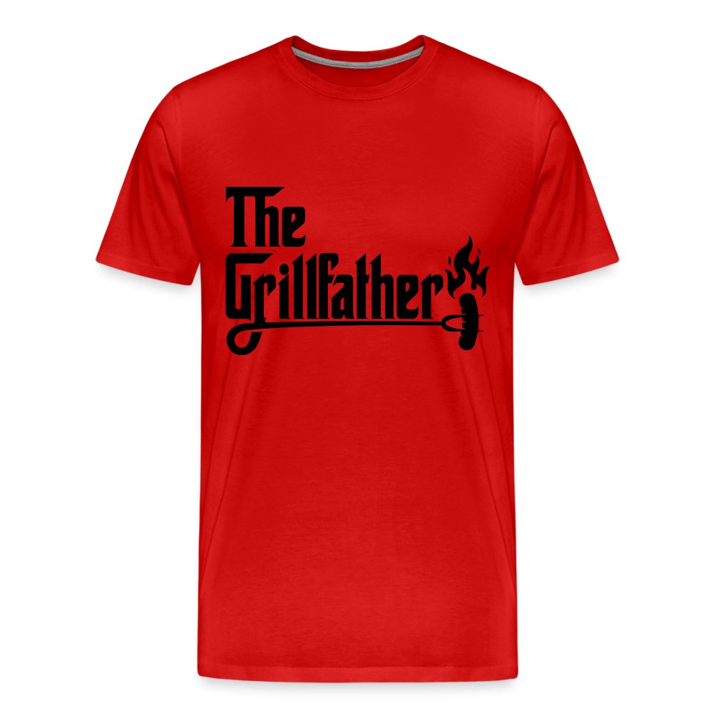 The Grillfather Men's Premium T-Shirt (BBQ Dad Gilling) - red