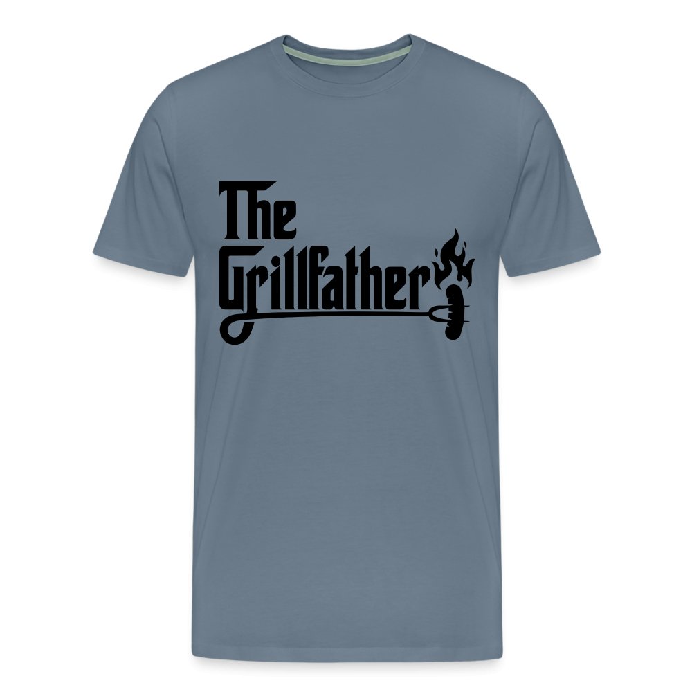 The Grillfather Men's Premium T-Shirt (BBQ Dad Gilling) - steel blue