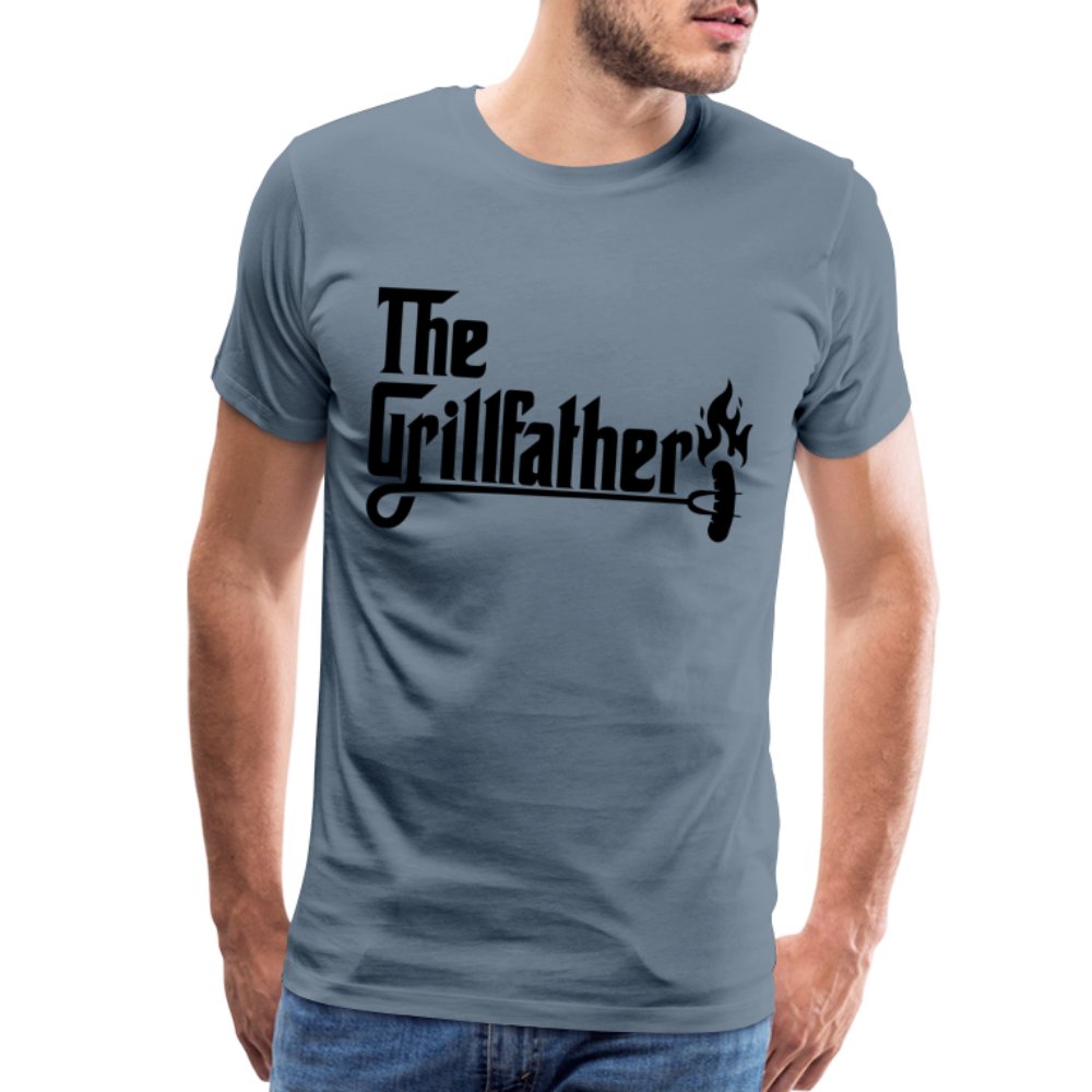 The Grillfather Men's Premium T-Shirt (BBQ Dad Gilling) - steel blue