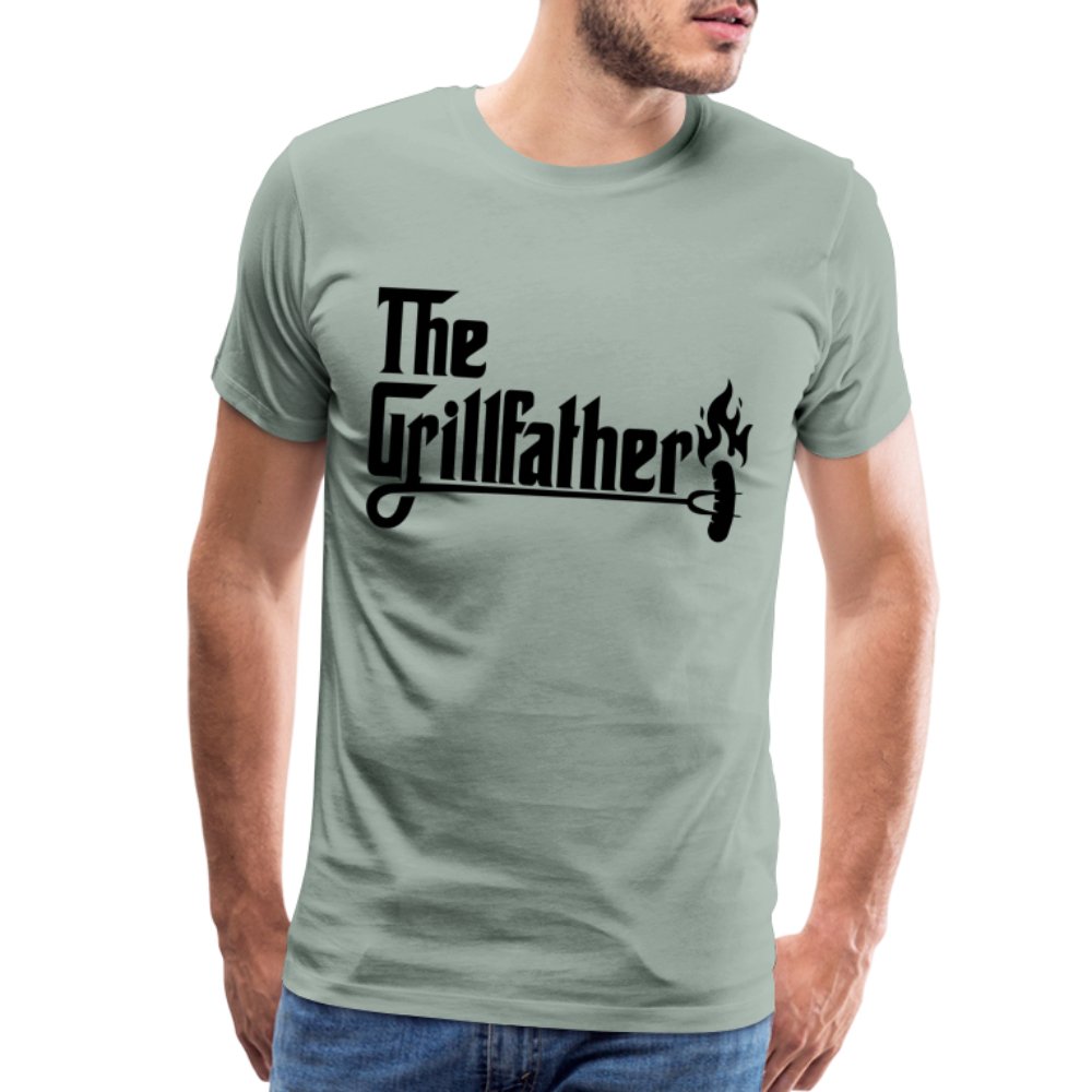 The Grillfather Men's Premium T-Shirt (BBQ Dad Gilling) - steel green