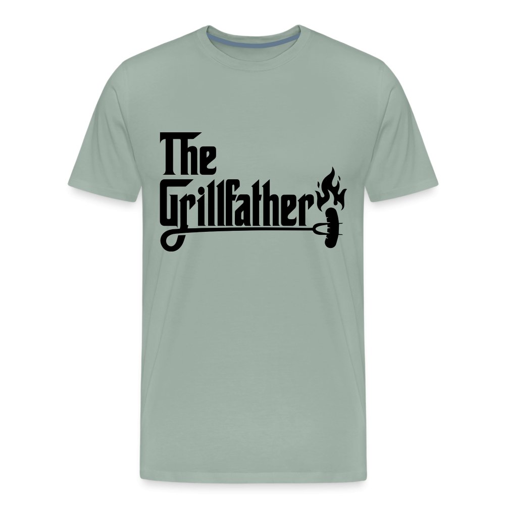 The Grillfather Men's Premium T-Shirt (BBQ Dad Gilling) - steel green