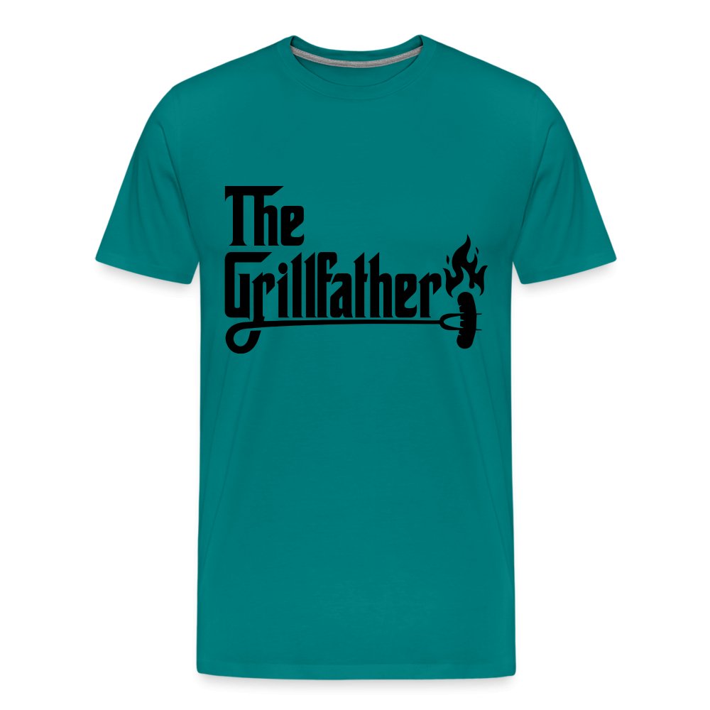 The Grillfather Men's Premium T-Shirt (BBQ Dad Gilling) - teal