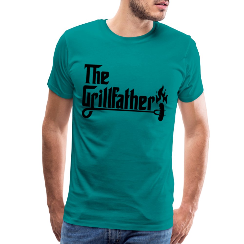 The Grillfather Men's Premium T-Shirt (BBQ Dad Gilling) - teal