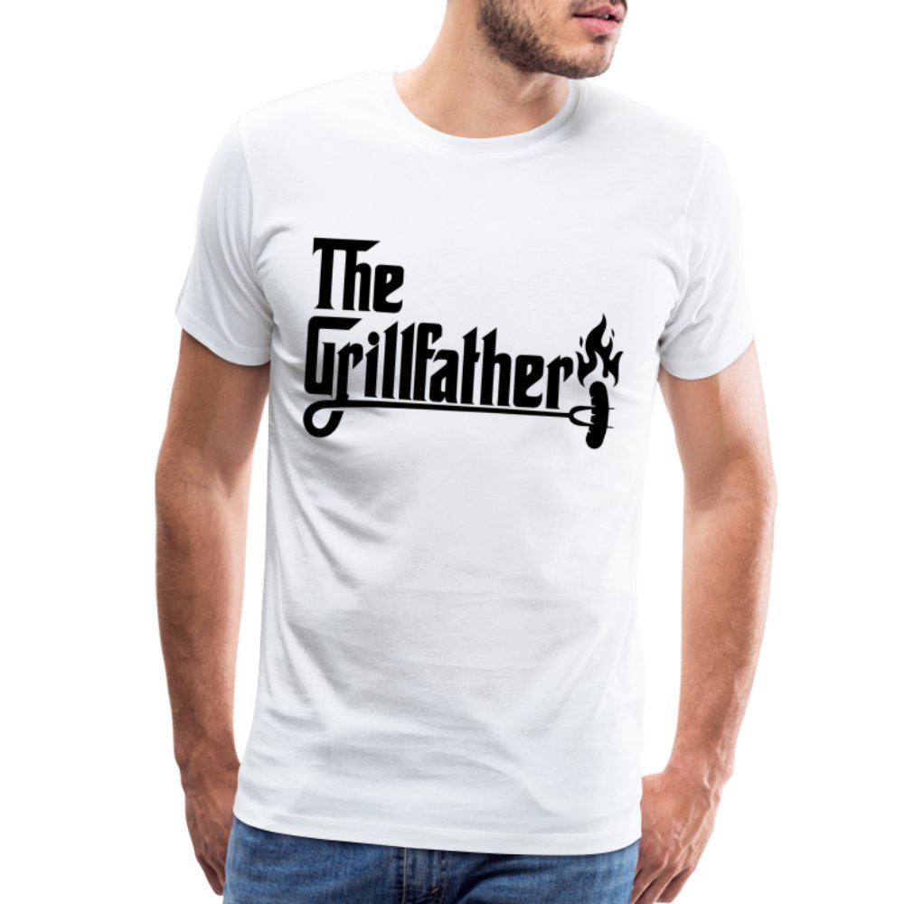 The Grillfather Men's Premium T-Shirt (BBQ Dad Gilling) - white