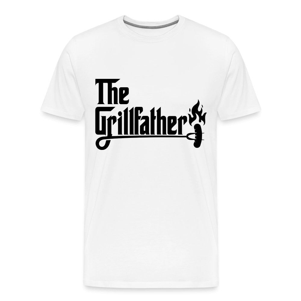 The Grillfather Men's Premium T-Shirt (BBQ Dad Gilling) - white