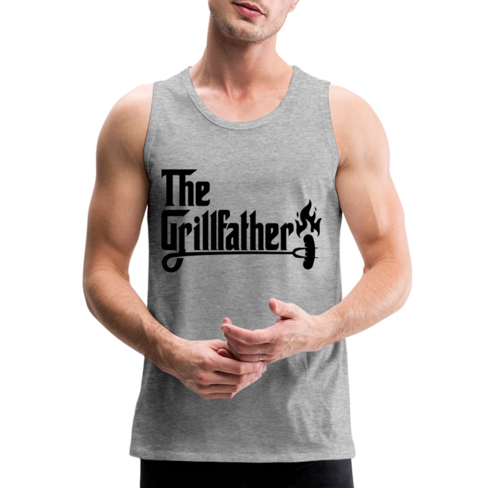 The Grillfather Men’s Premium Tank Top (BBQ Dad Gilling) - heather gray