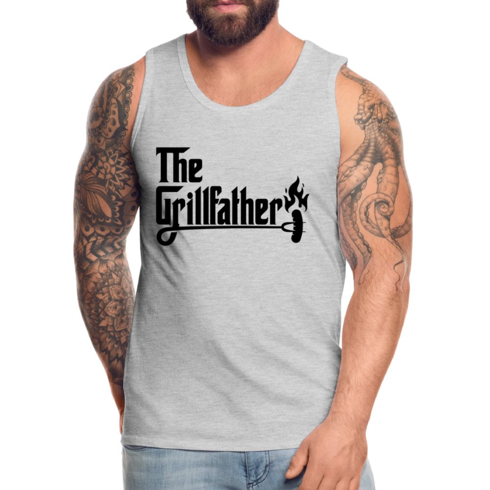 The Grillfather Men’s Premium Tank Top (BBQ Dad Gilling) - heather gray