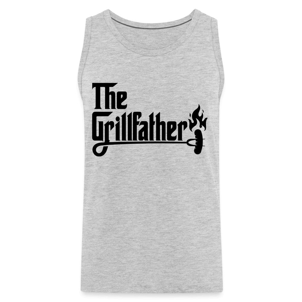 The Grillfather Men’s Premium Tank Top (BBQ Dad Gilling) - heather gray