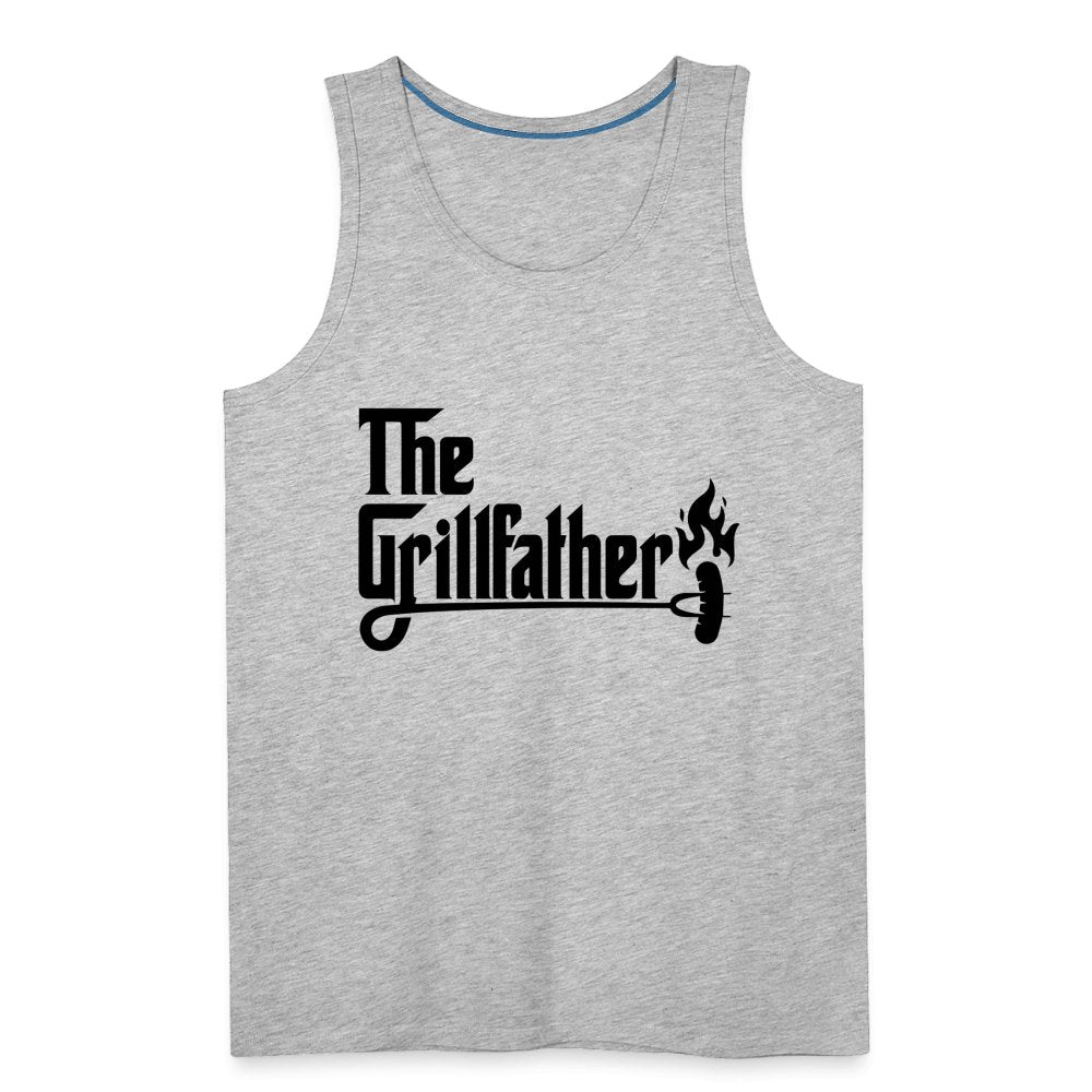 The Grillfather Men’s Premium Tank Top (BBQ Dad Gilling) - heather gray