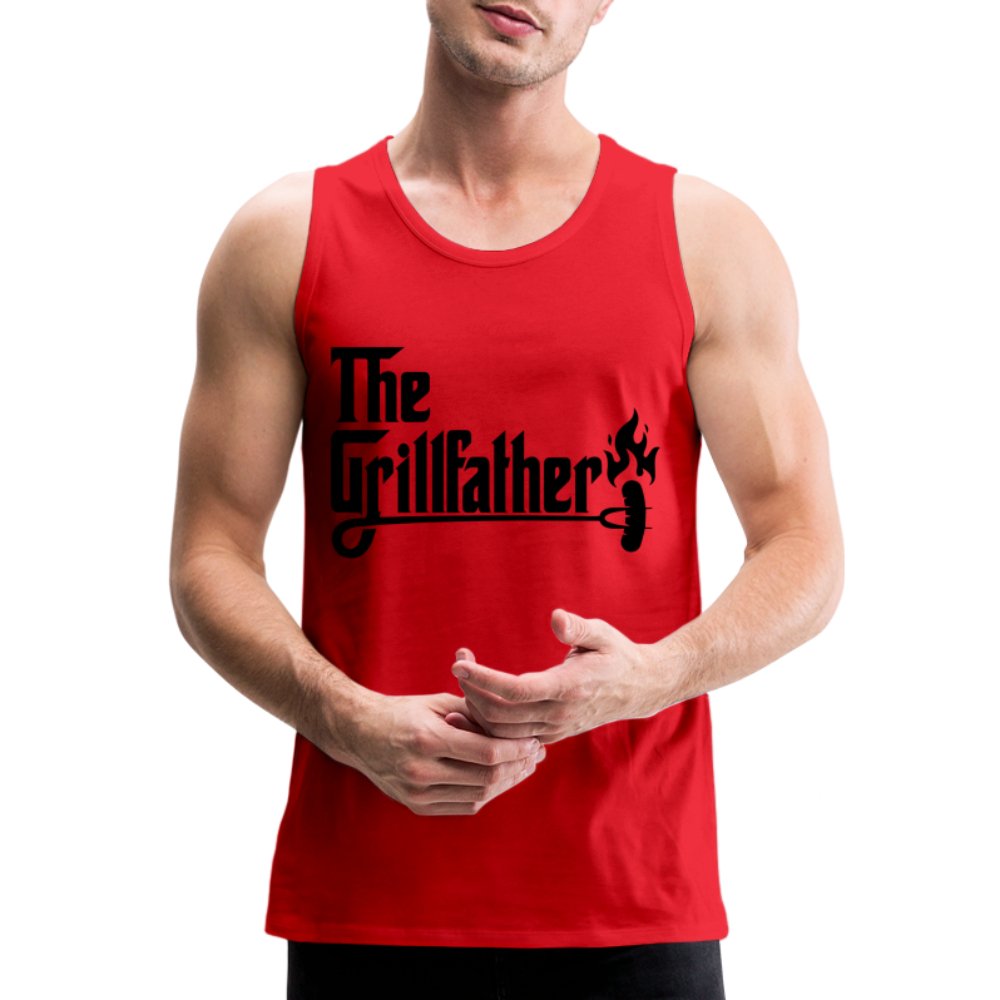 The Grillfather Men’s Premium Tank Top (BBQ Dad Gilling) - red