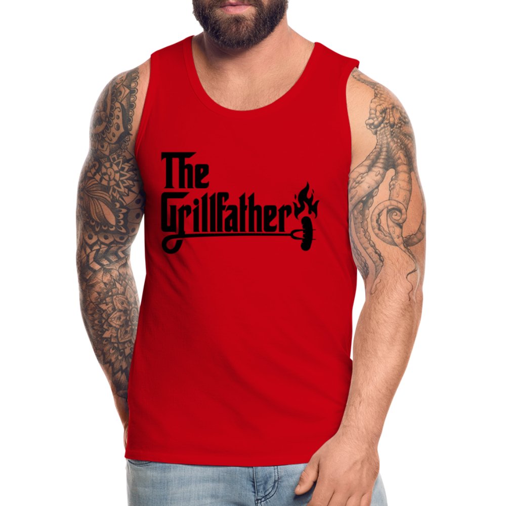 The Grillfather Men’s Premium Tank Top (BBQ Dad Gilling) - red