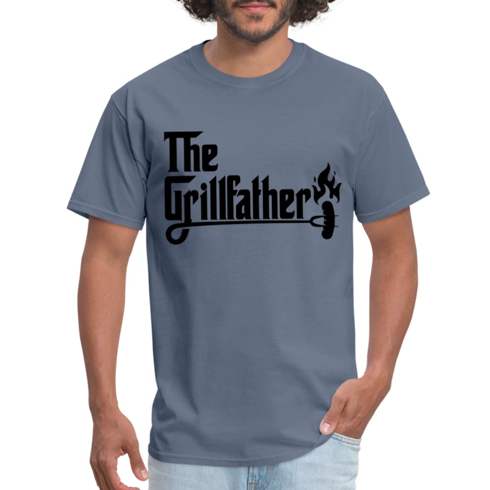 The Grillfather T-Shirt (BBQ Dad Gilling) - denim