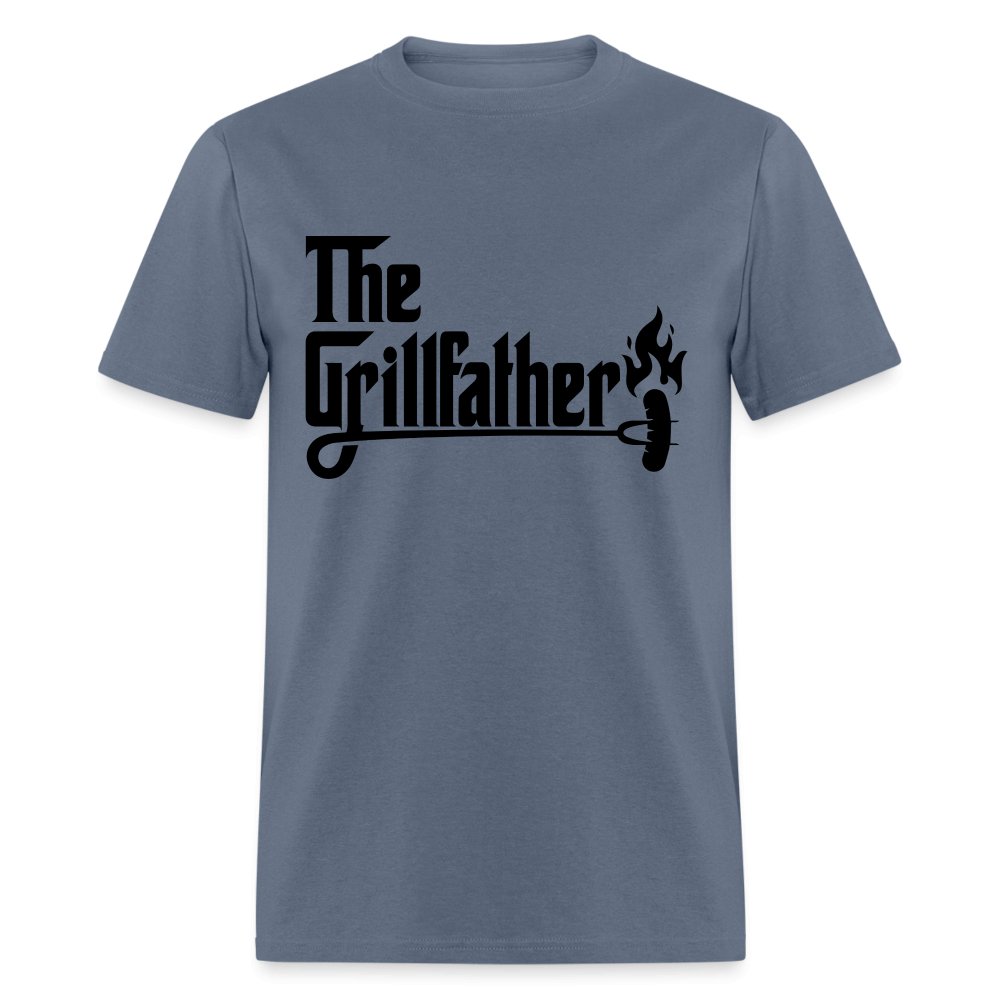 The Grillfather T-Shirt (BBQ Dad Gilling) - denim