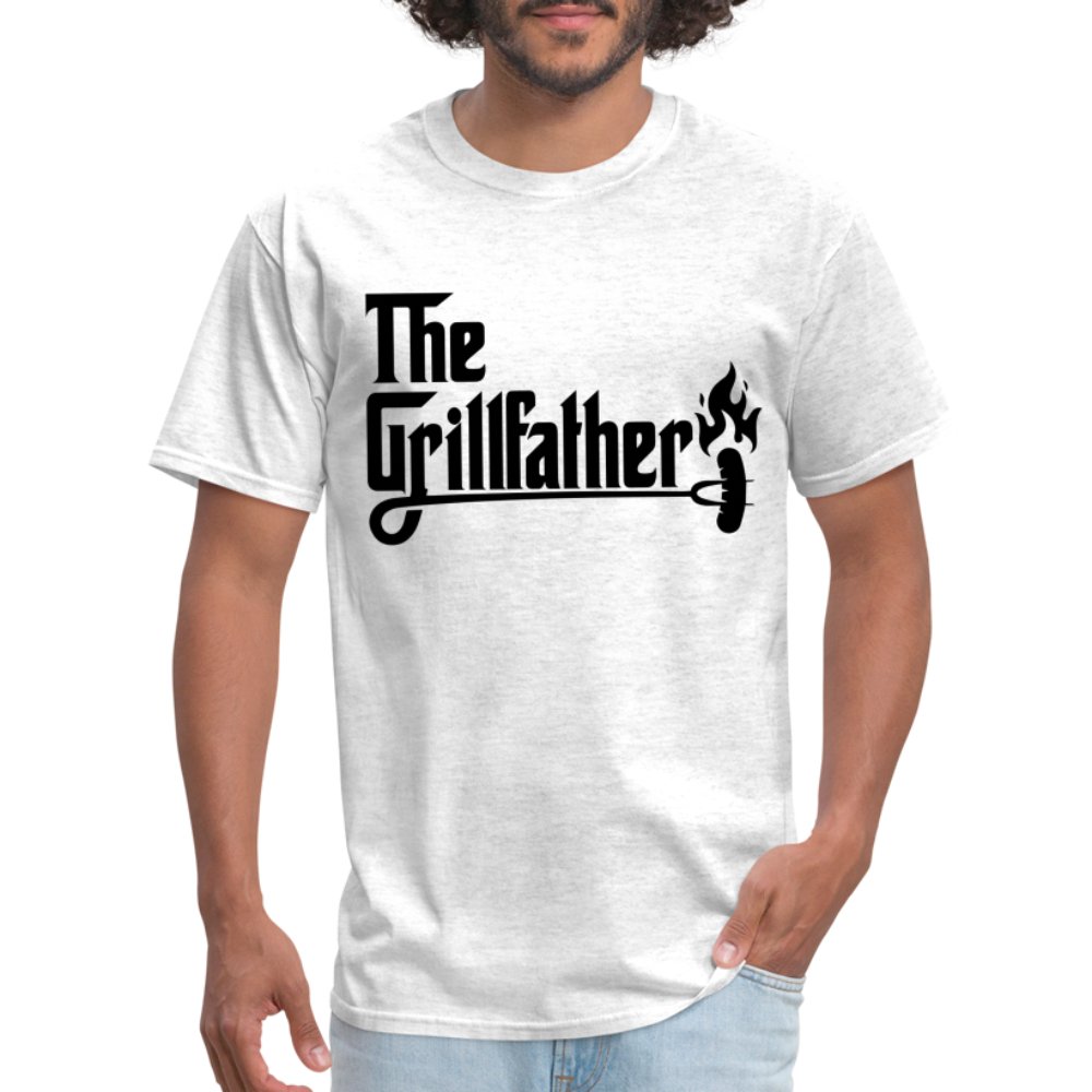 The Grillfather T-Shirt (BBQ Dad Gilling) - heather gray