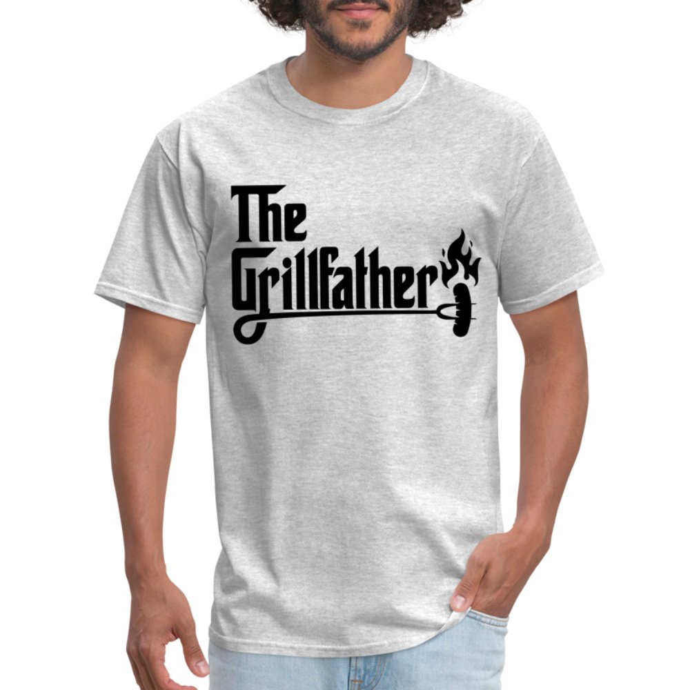 The Grillfather T-Shirt (BBQ Dad Gilling) - heather gray