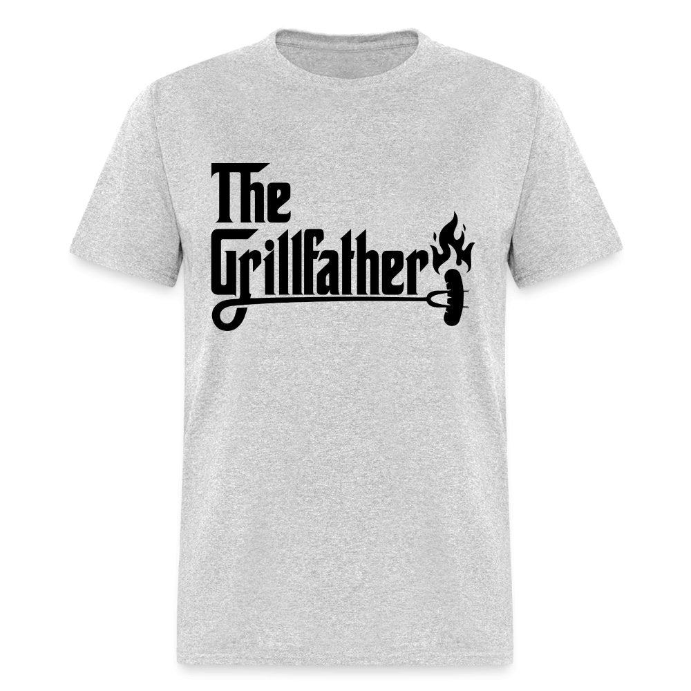 The Grillfather T-Shirt (BBQ Dad Gilling) - heather gray