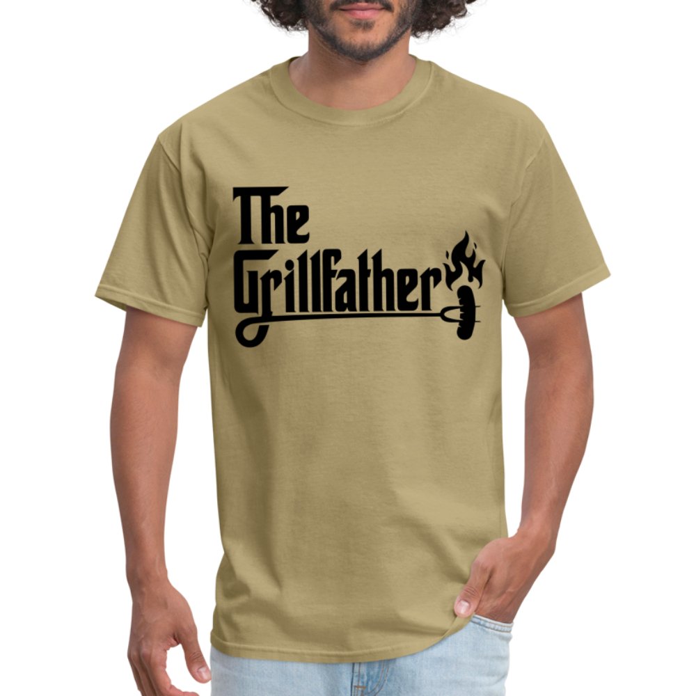 The Grillfather T-Shirt (BBQ Dad Gilling) - light heather gray