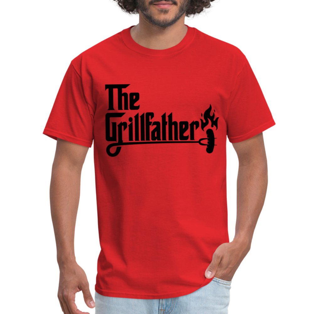 The Grillfather T-Shirt (BBQ Dad Gilling) - red