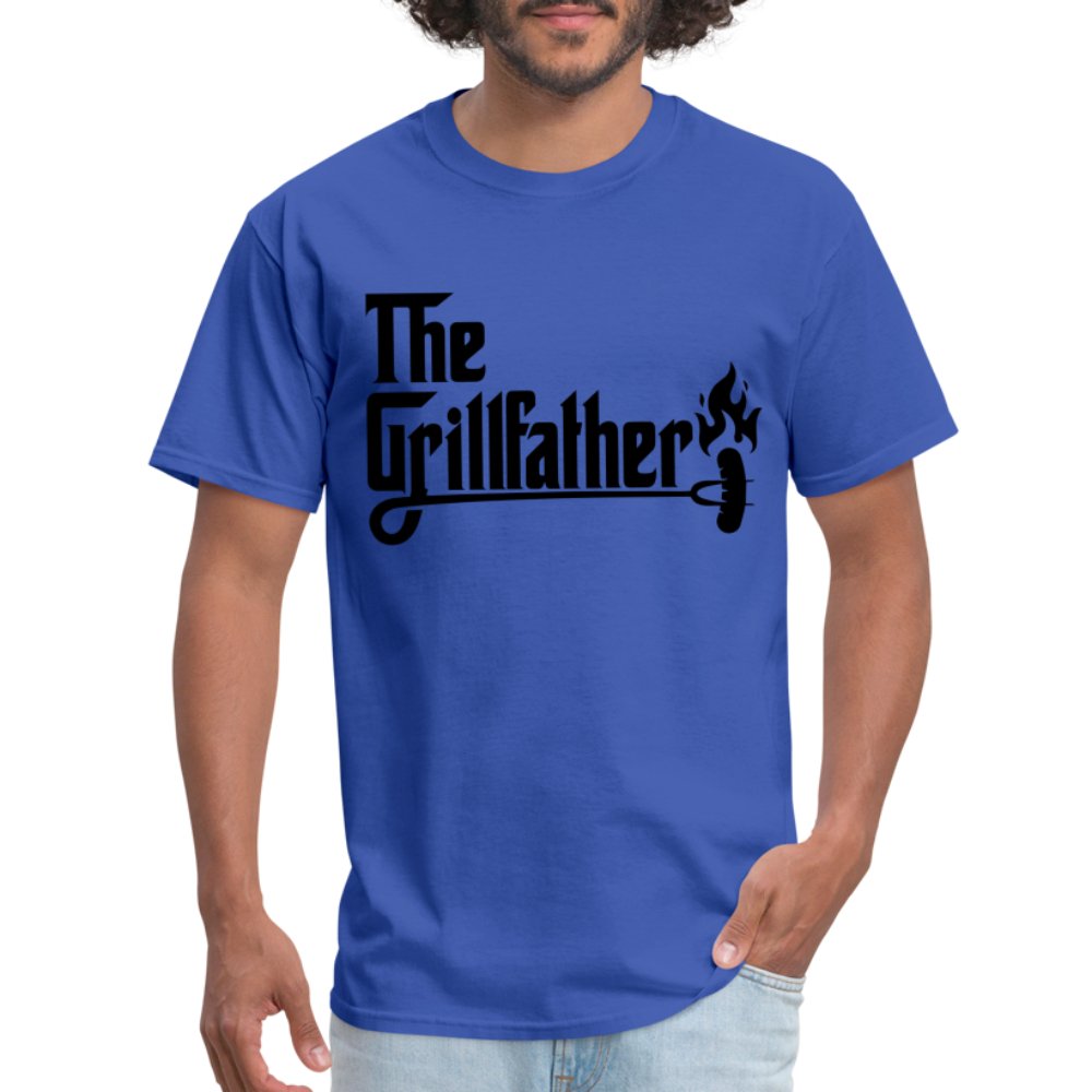 The Grillfather T-Shirt (BBQ Dad Gilling) - royal blue