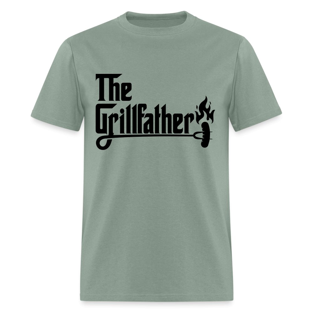 The Grillfather T-Shirt (BBQ Dad Gilling) - sage