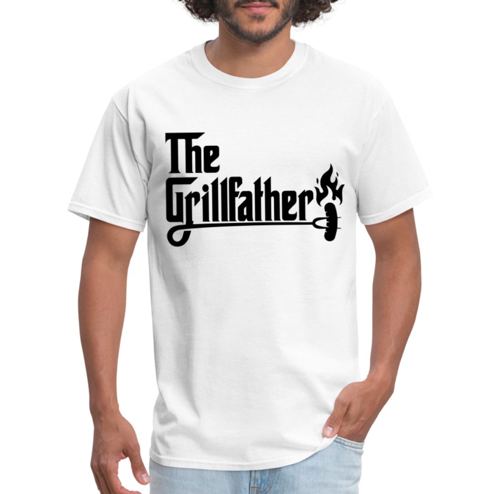 The Grillfather T-Shirt (BBQ Dad Gilling) - white