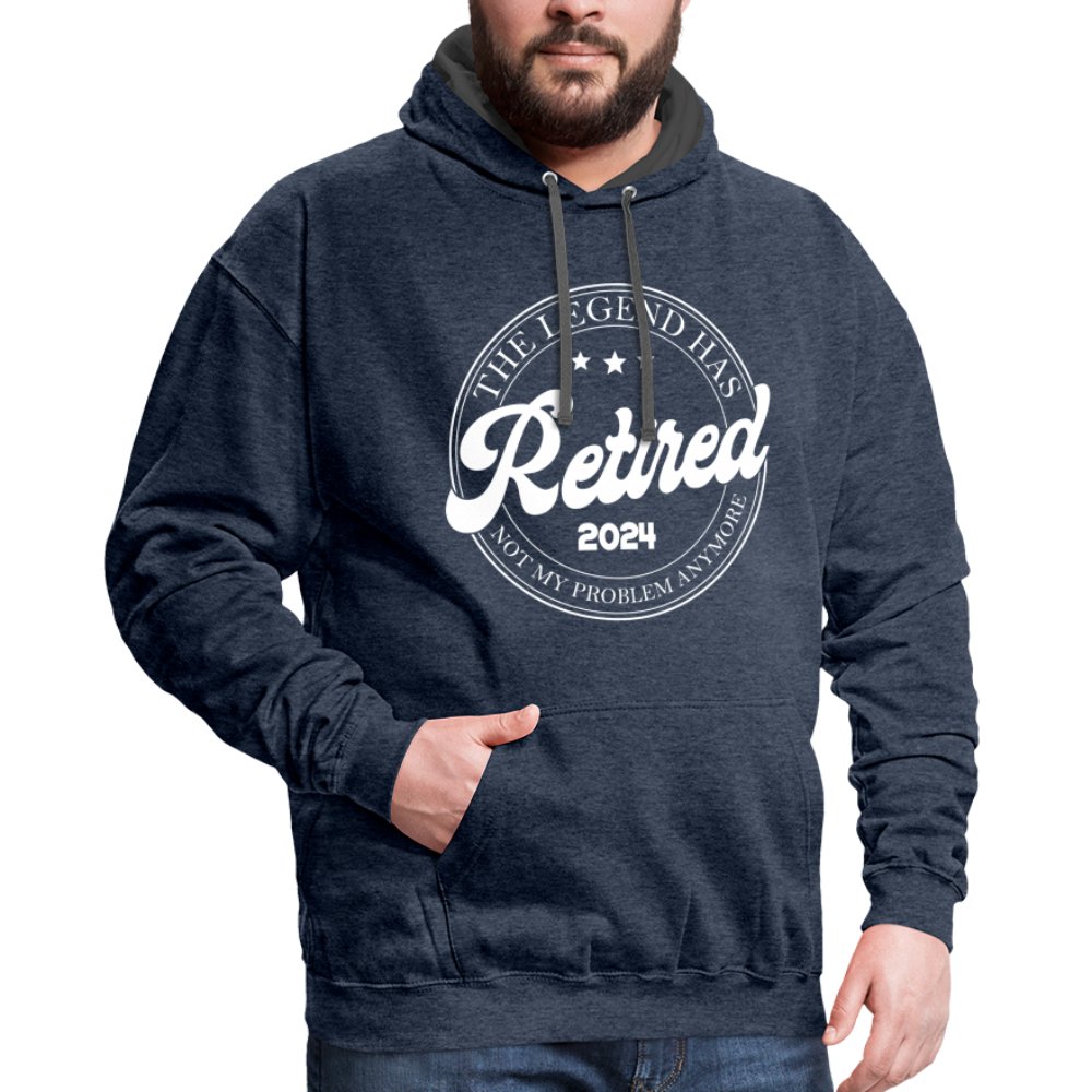 The Legend Has Retired Hoodie (2024) - indigo heather/asphalt