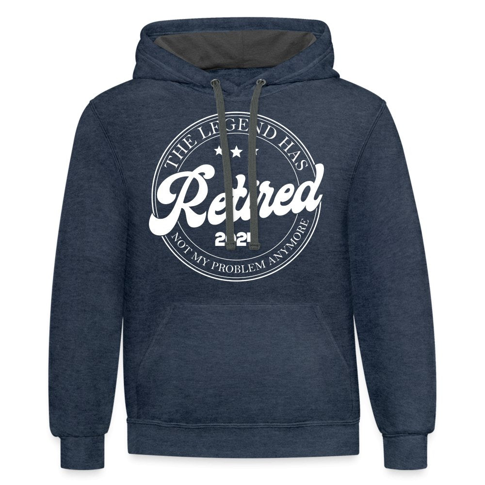 The Legend Has Retired Hoodie (2024) - indigo heather/asphalt