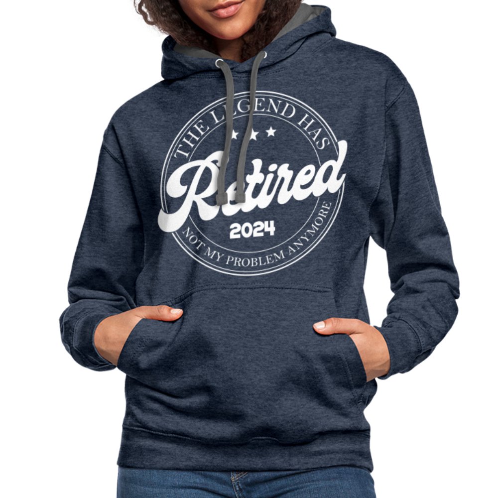 The Legend Has Retired Hoodie (2024) - indigo heather/asphalt