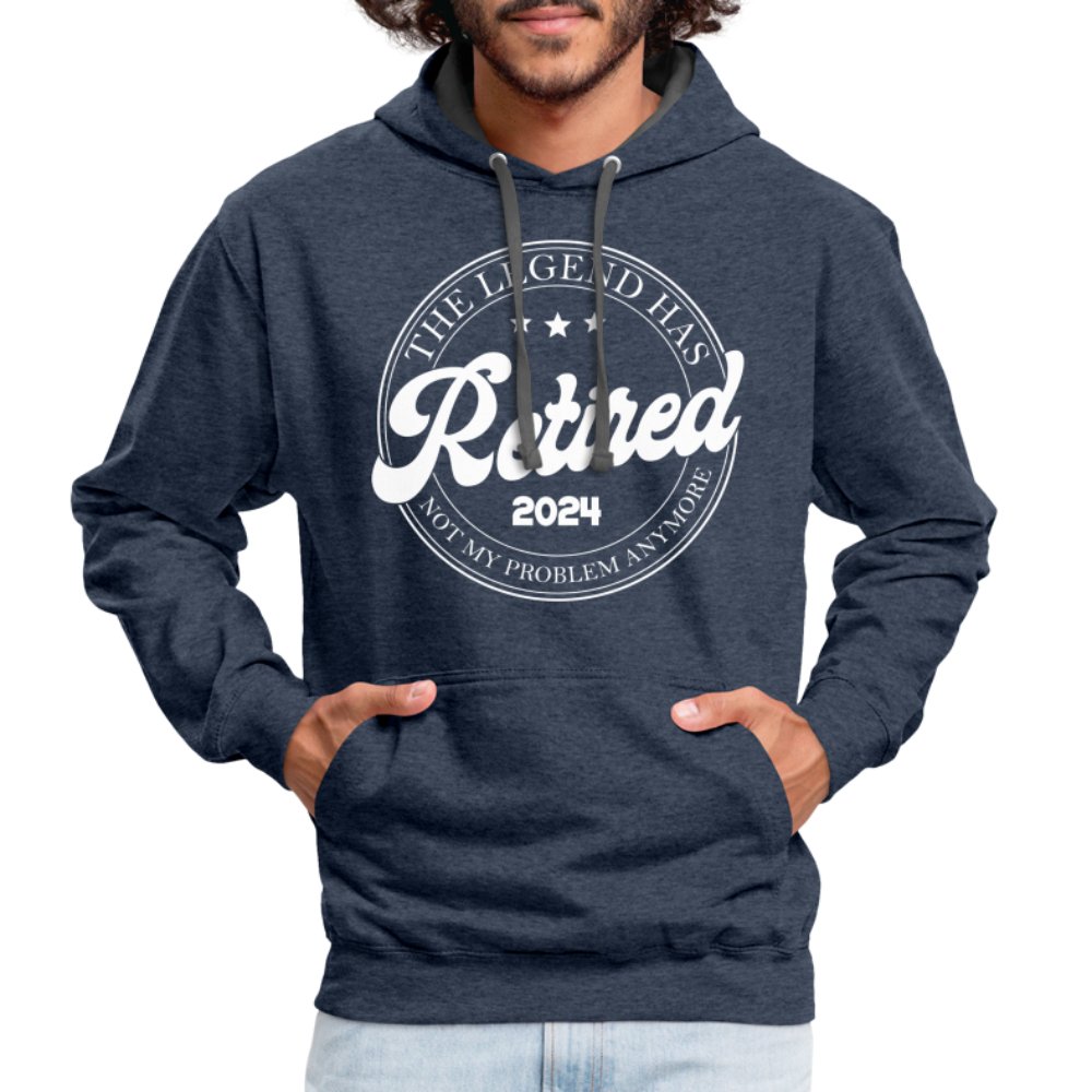 The Legend Has Retired Hoodie (2024) - indigo heather/asphalt