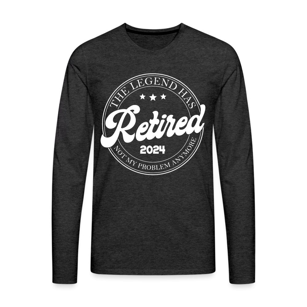 The Legend Has Retired Men's Premium Long Sleeve T-Shirt (2024) - charcoal grey