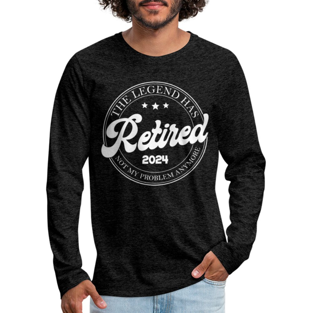 The Legend Has Retired Men's Premium Long Sleeve T-Shirt (2024) - charcoal grey