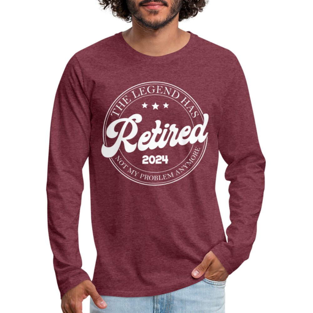 The Legend Has Retired Men's Premium Long Sleeve T-Shirt (2024) - heather gray