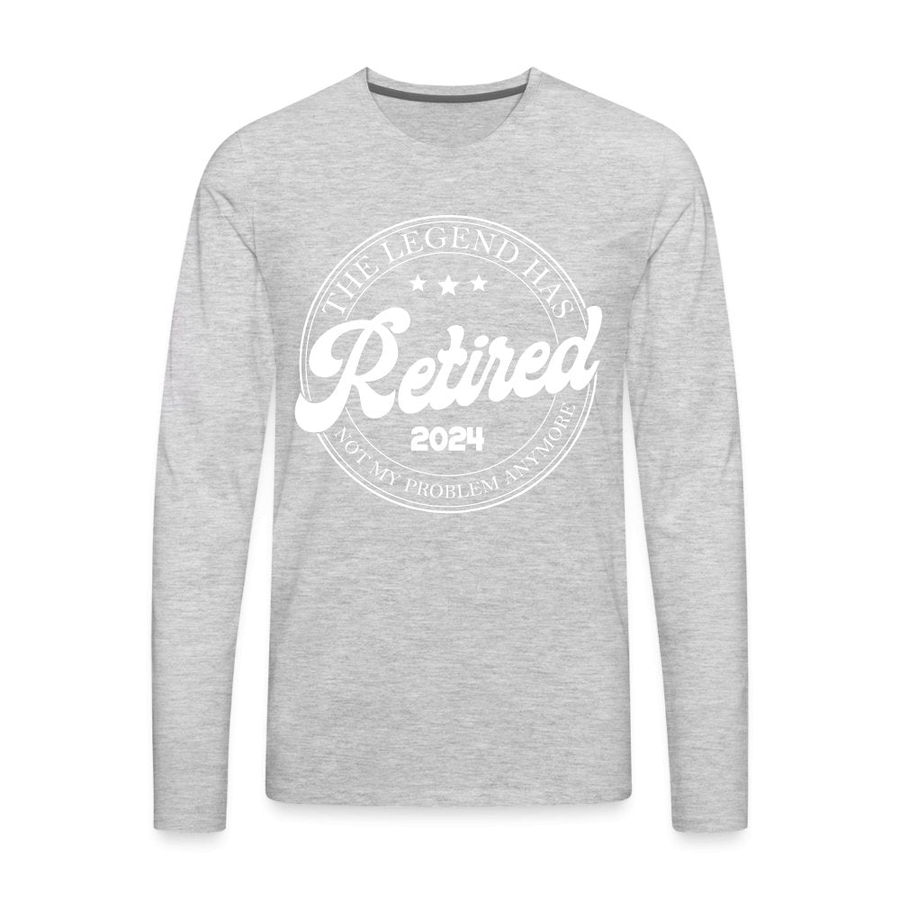 The Legend Has Retired Men's Premium Long Sleeve T-Shirt (2024) - heather gray