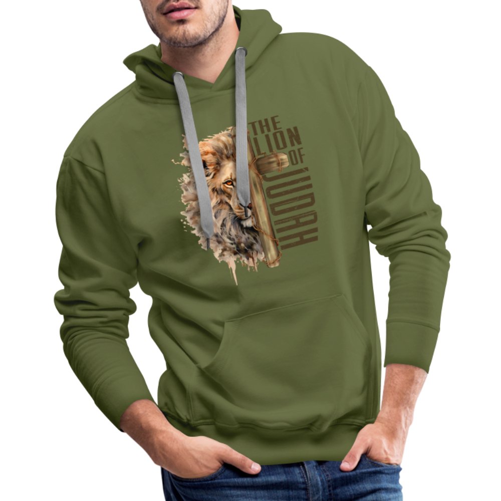 The Lion of Judah Men’s Premium Hoodie - olive green