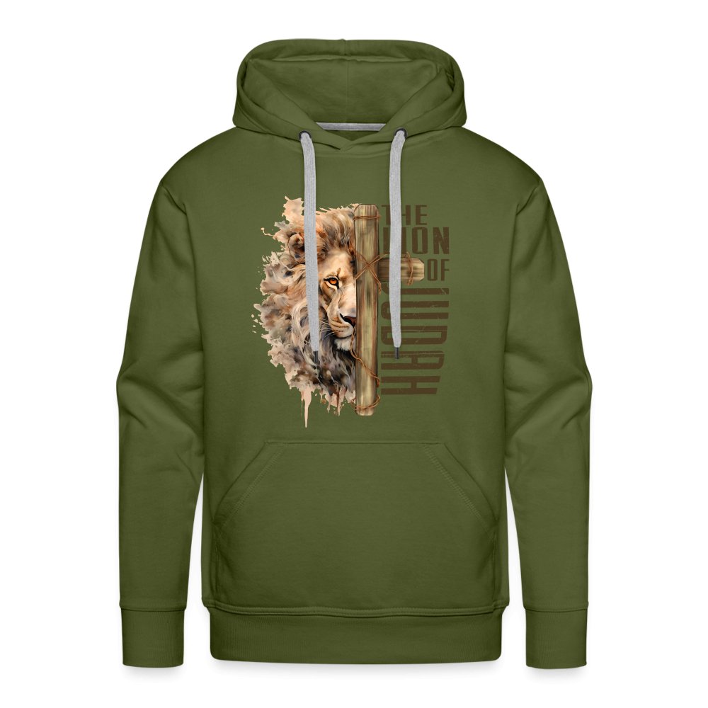 The Lion of Judah Men’s Premium Hoodie - olive green