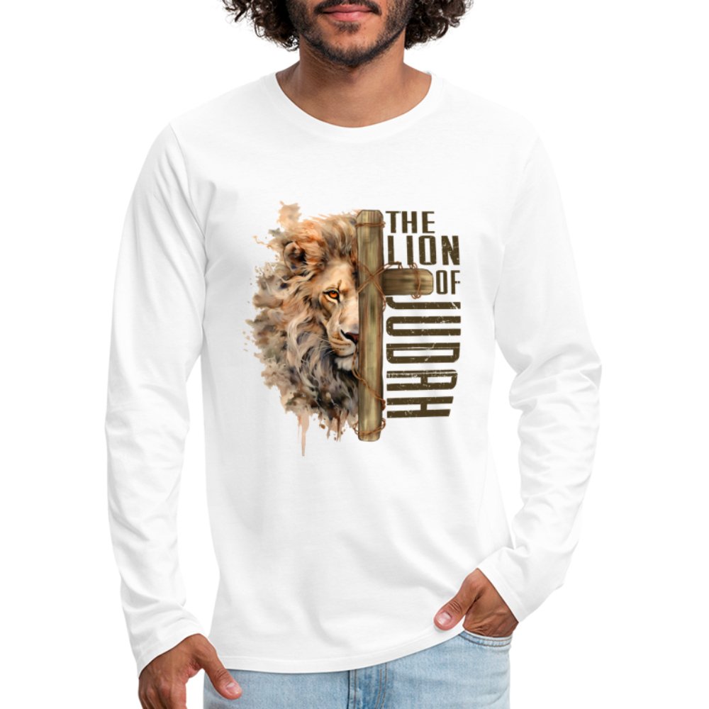 The Lion of Judah Men's Premium Long Sleeve T-Shirt - red