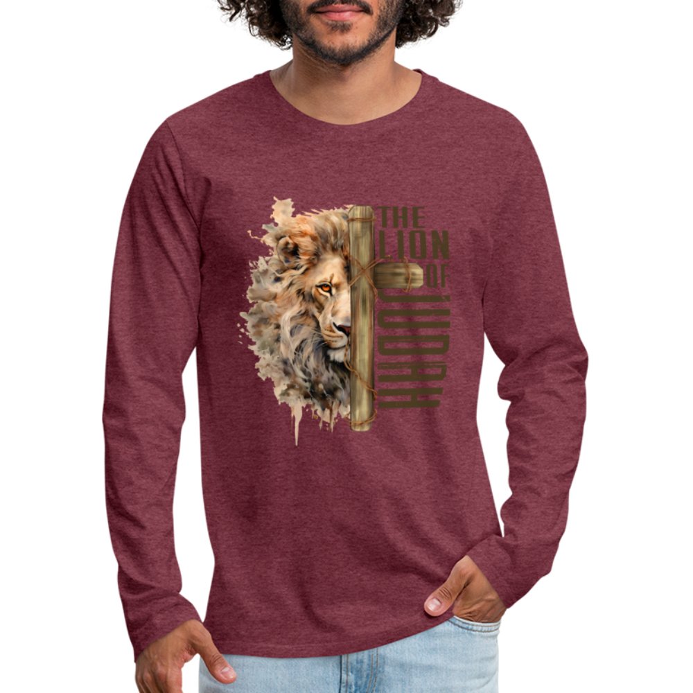 The Lion of Judah Men's Premium Long Sleeve T-Shirt - white