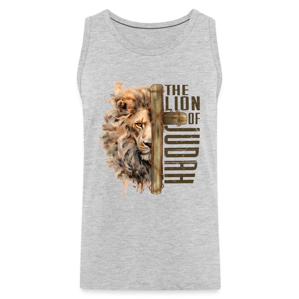 The Lion of Judah Men’s Premium Tank Top - heather gray