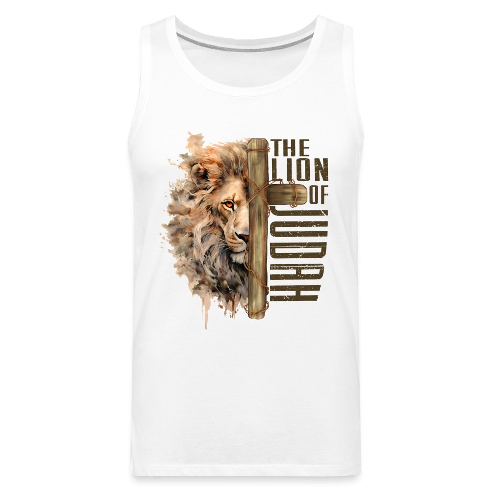 The Lion of Judah Men’s Premium Tank Top - white