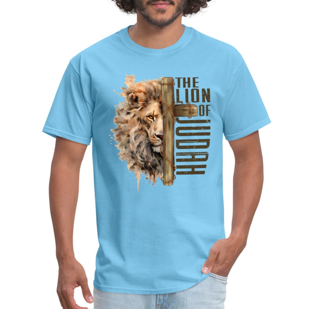 The Lion of Judah T-Shirt - aquatic blue