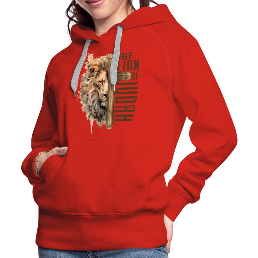 The Lion of Judah Women’s Premium Hoodie - red