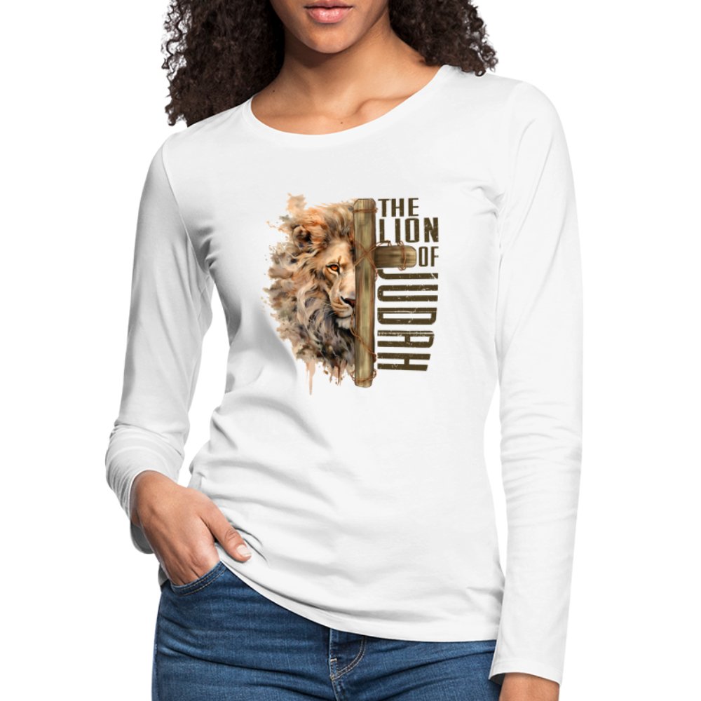 The Lion of Judah Women's Premium Long Sleeve T-Shirt - heather ice blue