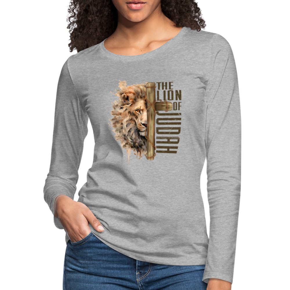 The Lion of Judah Women's Premium Long Sleeve T-Shirt - red